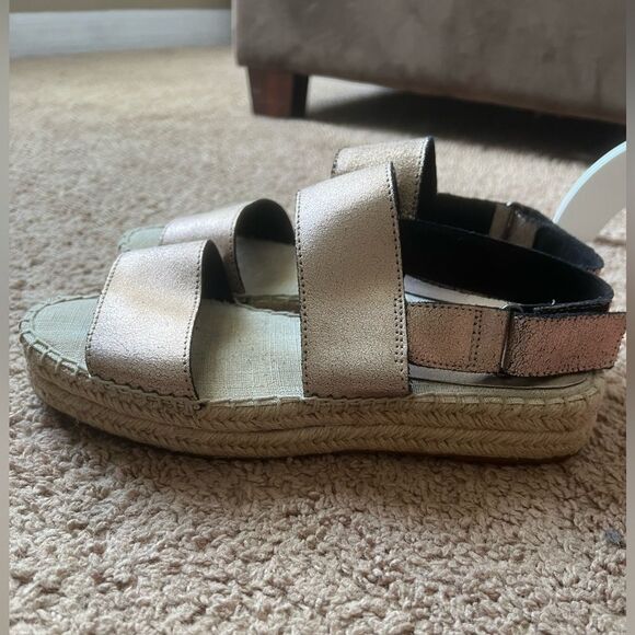 Splendid Aubrey Metallic Leather Espadrille Flatform Slingback Sandals size 8 - Picture 10 of 13